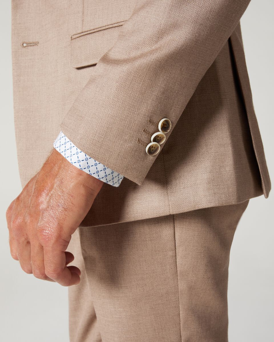 Biscuit Slim Stretch Textured Tailored Jacket